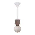 Lampa wisząca szklana kula z rowkowaną oprawą Sadie, brąz - Nordlux