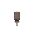 Lampa wisząca szklana kula z rowkowaną oprawą Sadie, brąz - Nordlux