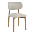 Krzesła na drewnianych nogach z tapicerką bouclé Hazel, off-white, 2 szt - Pomax