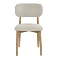 Krzesła na drewnianych nogach z tapicerką bouclé Hazel, off-white, 2 szt - Pomax