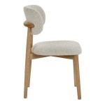 Krzesła na drewnianych nogach z tapicerką bouclé Hazel, off-white, 2 szt - Pomax