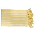 Lniany pled w paski Saint-Tropez 170x130, żółty - Pomax