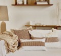 Lniany pled w paski Saint-Tropez 170x130, brzoskwiniowy - Pomax