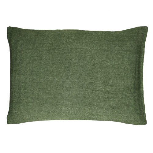 Poduszka dekoracyjna lniana Alpha Basics 70x50, zielona - Pomax