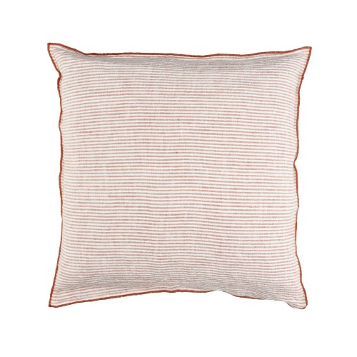 Poduszka w drobne paski z lnu Cirque Magique 50x50, peach - Pomax