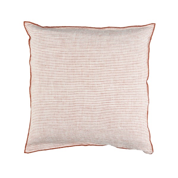 Poduszka w drobne paski z lnu Cirque Magique 50x50, peach - Pomax