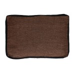 Lniana poduszka dekoracyjna z welurowymi bokami Alpha Borders 60x40, choco - Pomax