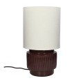 Lampa stołowa z lnianym kloszem Cordoba 44, brąz - Pomax