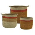 Kosze z trawy morskiej, okrągłe Port Louis, 3 sztuki - Pomax