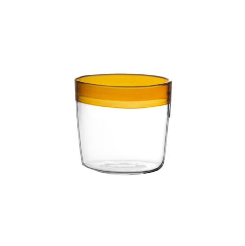 Małe szklanki ze szkła borokrzemowego z paskiem Tarifa 100 ml, bursztyn, 6-pak - Pomax