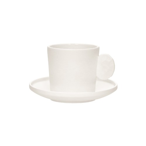 Filiżanki ze spodkiem porcelanowe Leggero 200 ml białe, 4 szt - Pomax