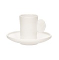 Filiżanki ze spodkiem porcelanowe Leggero 100 ml białe, 4 szt - Pomax