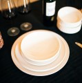 Talerze deserowe z rantem porcelanowe Leggero białe, 4 szt - Pomax