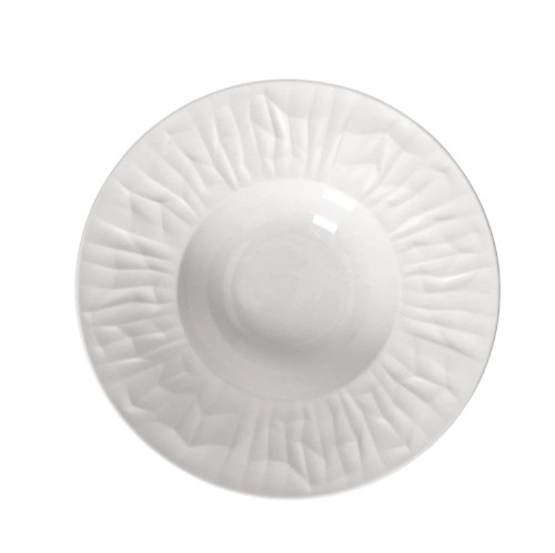 Talerze głębokie porcelanowe z nieregularnym wzorem Leggero białe, 4 szt - Pomax