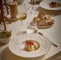 Talerze głębokie porcelanowe z nieregularnym wzorem Leggero 28 białe, 4 szt - Pomax