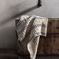 Ręcznik waflowy Nella 50x70 cm bawełna organiczna, beżowy w paski niebieskie - Tell Me More