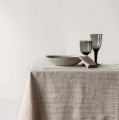 Obrus z miękkiego lnu stone washed 145x270, Hazelnut stripe - Tell Me More