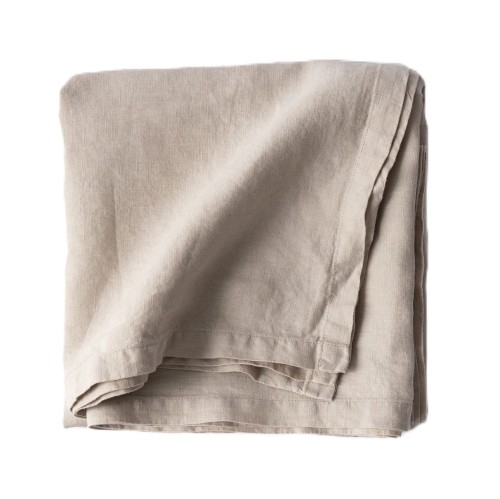 Obrus z miękkiego lnu stone washed 145x270, ciepły szary - Tell Me More