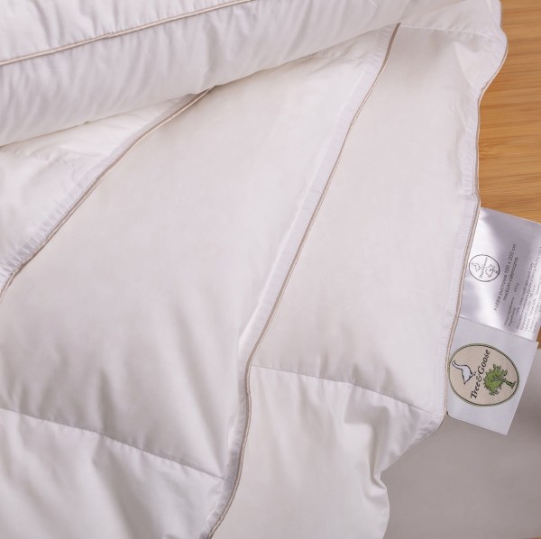 Kołdra z puchu gęsiego 240x220 Tree Goose Medium, bawełna i tencel, 100% puch, całoroczna - Notte