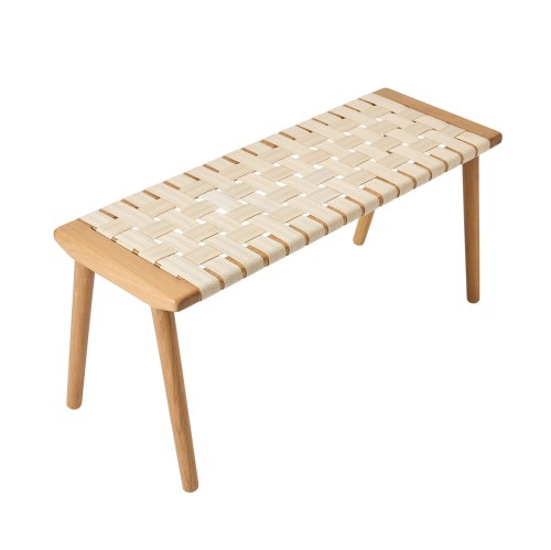 Drewniana ławka z plecionym siedziskiem Seat - Andersen Furniture