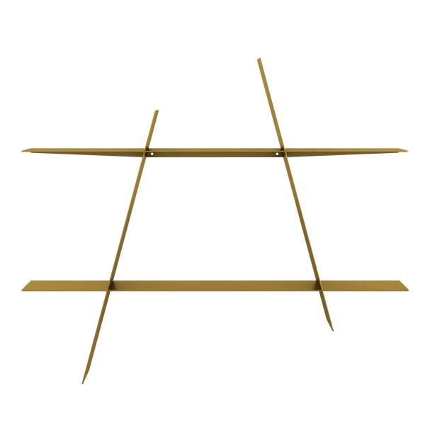 Półka na ścianę metalowa A-Shelf 78x12x67, kolor mosiądz - Andersen Furniture