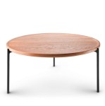 Stolik kawowy z drewnianym blatem Savoye Nature Ø90 - PLEASE WAIT to be SEATED