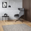 Niski stolik kawowy z drewnianym blatem Savoye Black Ø60 - PLEASE WAIT to be SEATED