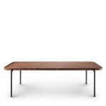 Niski prostokątny stolik kawowy z drewnianym blatem Savoye Smoke 50x120 - PLEASE WAIT to be SEATED