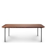 Prostokątny stolik kawowy z drewnianym blatem Savoye Smoke 50x120 - PLEASE WAIT to be SEATED