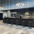 Hoker kuchenny czarny ze skórzanym siedziskiem Hardie 64 - PLEASE WAIT to be SEATED