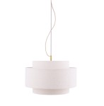 Lampa wisząca tekstylna bouclé Noah 50, biała - Globen Lighting