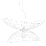 Metalowa lampa wisząca o falującym kształcie Ray 70, biała - Globen Lighting