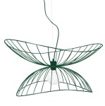 Metalowa lampa wisząca o falującym kształcie Ray 70, zielona - Globen Lighting
