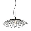 Metalowa lampa wisząca o falującym kształcie Ray 70, czarna - Globen Lighting