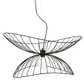 Metalowa lampa wisząca o falującym kształcie Ray 70, czarna - Globen Lighting