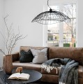 Metalowa lampa wisząca o falującym kształcie Ray 70, czarna - Globen Lighting