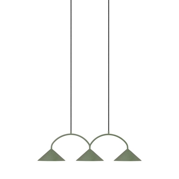 Designerska lampa wisząca Curve 3, zielona - Globen Lighting