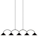 Designerska lampa wisząca Curve 5, czarna - Globen Lighting