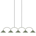 Designerska lampa wisząca Curve 5, zielona - Globen Lighting