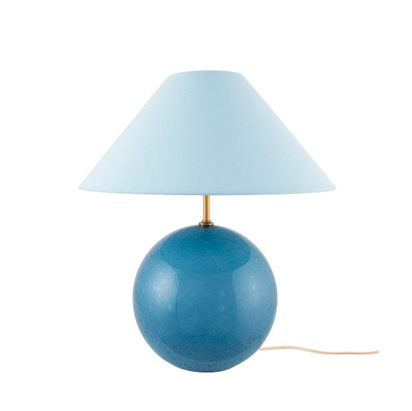 Lampa stołowa kula ze stożkowym kloszem Iris 35, Dove blue - Globen Lighting