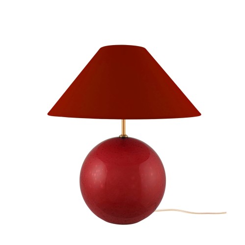 Lampa stołowa kula ze stożkowym kloszem Iris 35, burgundowy - Globen Lighting