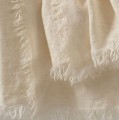 Biały pled 130x170 Merlin Off White len i wełna HIMLA