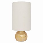 Lampa stołowa złota z bawełnianym kloszem Suki - UNC