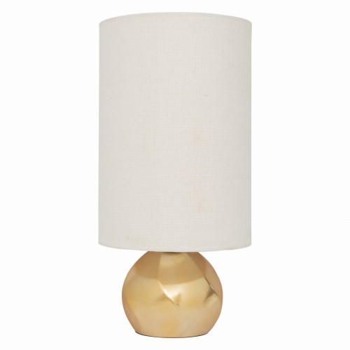 Lampa stołowa złota z bawełnianym kloszem Suki - UNC