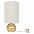 Lampa stołowa złota z bawełnianym kloszem Suki - UNC
