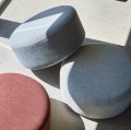 Pufa okrągła tapicerowana Marshmellow Ø70, szara - Hubsch