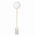 Lampa podłogowa marmurowa ze szklaną kulą Torrano, biała - Globen Lighting