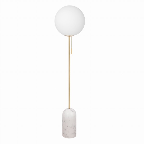 Lampa podłogowa marmurowa ze szklaną kulą Torrano, biała - Globen Lighting