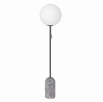 Lampa podłogowa marmurowa ze szklaną kulą Torrano, szara - Globen Lighting