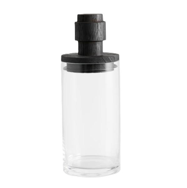 Szklany pojemnik kuchenny Salvie Black 900 ml, szkło i drewno - Nordal